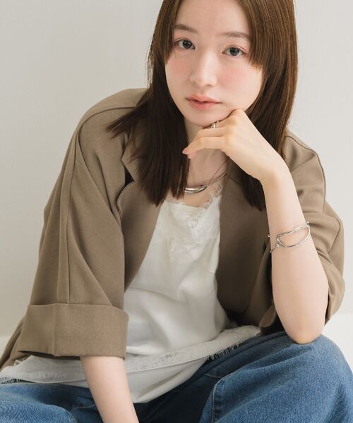 「RETRO GIRL」 テーラードジャケット FREE ライトブラウン レディース_画像7