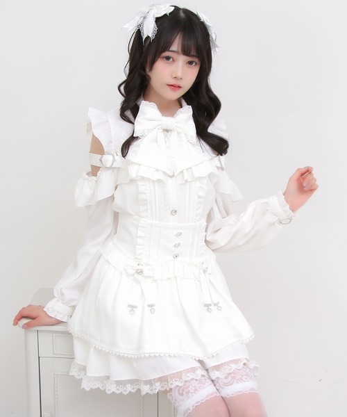 DearMyLove スカート ハートビジューフリルリボンスカート : ZOZOTOWN