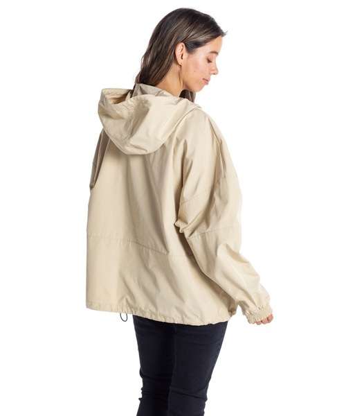 新品 ROXY フード付きジャケット Lサイズ ベージュ ROXY ジャケット ナイロンジャケット SUMMIT/ロキシー アノラック プル