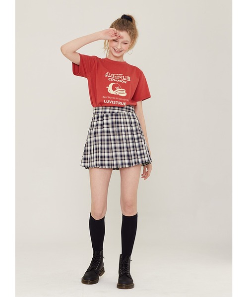 ☆韓国の人気【LUV IS TRUE】☆NM STITCH SKIR.T☆ミニスカート LUVISTRUE スカート 『LUV IS TRUE/ラブ イズ トゥルー』SZ