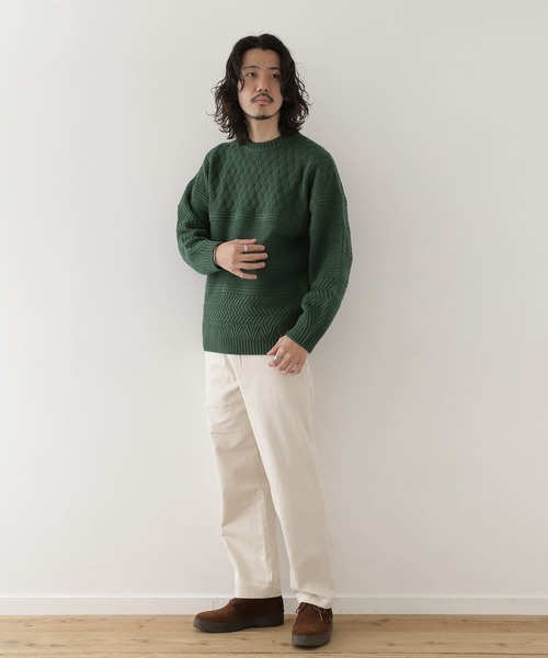 新作正規店 ニット - 通販 - PayPayモール マシンウォッシャブル柄編みニットプルオーバー ZOZOTOWN PayPayモール店 得価人気