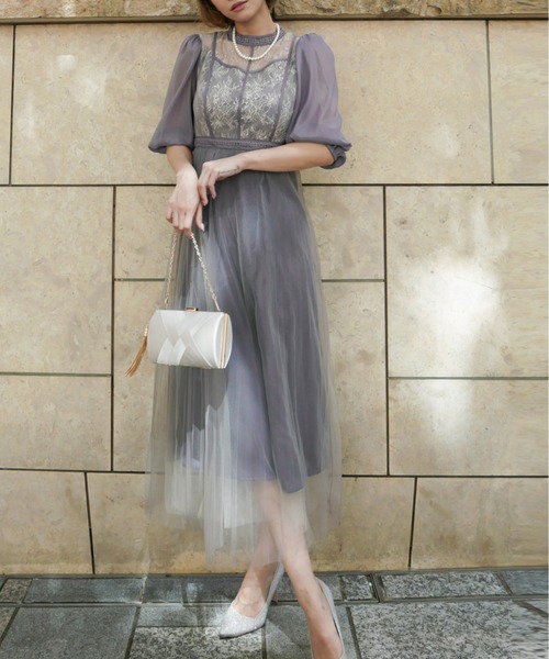 My shawty ドレス lace combi pleats dress : ZOZOTOWN Yahoo!店