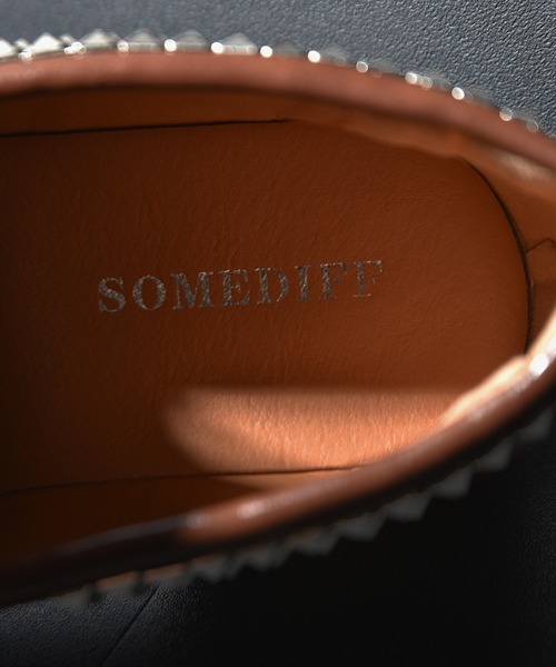 SOMEDIFF ローファー 「SOMEDIFF」 スタッズローファー 合成皮革