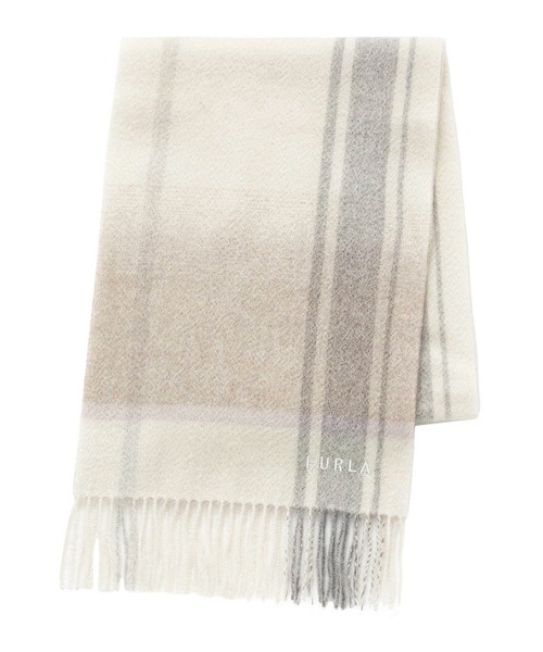 FURLA（フルラ） マフラー ストール カシミヤ100% ”チェックマフラー