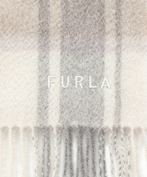 FURLA（フルラ） マフラー ストール カシミヤ100% ”チェックマフラー