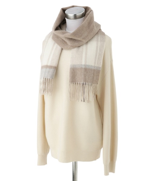 FURLA（フルラ） マフラー ストール カシミヤ100% ”チェックマフラー