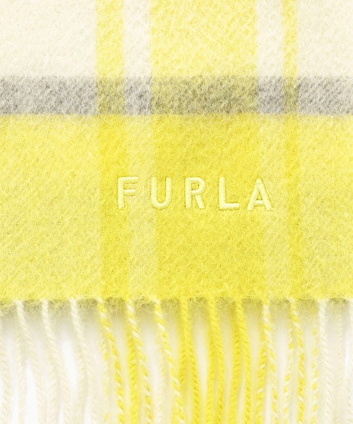 FURLA（フルラ） マフラー ストール カシミヤ100% ”チェックマフラー