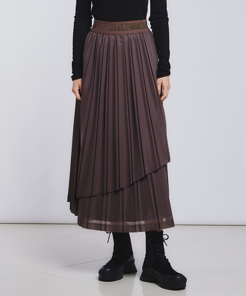 新品ダブルスタンダード　エッセンシャル　プリーツスカート ESSENTIAL（DOUBLE STANDARD CLOTHING） スカート ラップ風