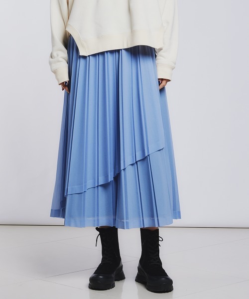 新品ダブルスタンダード　エッセンシャル　プリーツスカート ESSENTIAL（DOUBLE STANDARD CLOTHING） スカート ラップ風