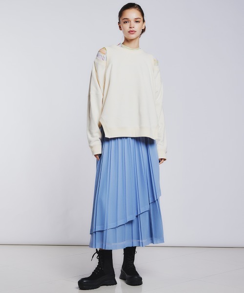 新品ダブルスタンダード　エッセンシャル　プリーツスカート ESSENTIAL（DOUBLE STANDARD CLOTHING） スカート ラップ風