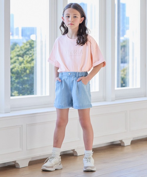 パンツ デニム ジーンズ バックレースデニムキュロット/989918 キッズ  