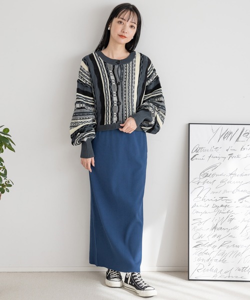 LOWRYS FARM ニット セーター 2WAY柄ショートカーディガン 102893 