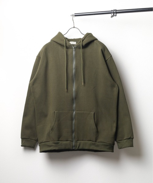 12.5ozヘビーウェイト裏起毛フルジップパーカー 2221 カーキ Lサイズ 【北海道・沖縄・離島配送不可】 NO WAY パーカー /ヘビーウェイト/裏起毛スウェットジップパーカー