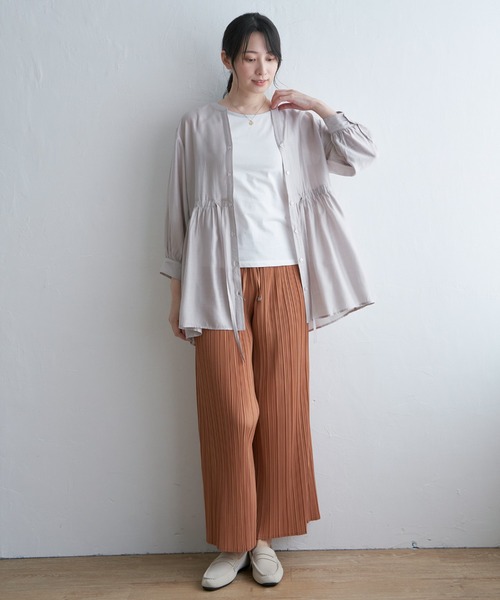 ikka（イッカ） ブラウス シャツ シアースキッパーシャツ レディース