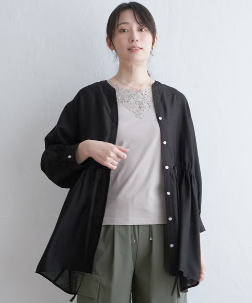 【美品】INDIVI シアー スキッパーシャツブラウス 38 Aライン 美品】INDIVI シアー スキッパーシャツブラウス 38 Aライン｜Yahoo