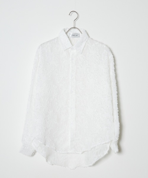 Theater code シャツ fringe see-through long sleeve shirt