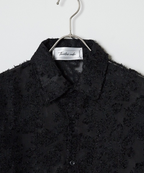 Theater code シャツ fringe see-through long sleeve shirt