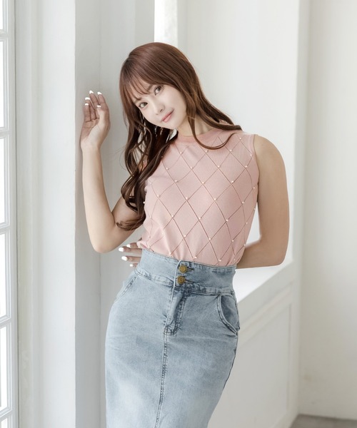 Julia Boutique デニムスカート 2連ボタンデニムタイトスカート