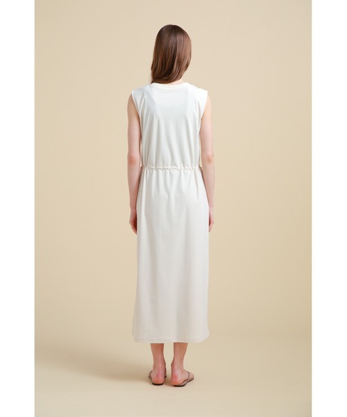 Pinky&Dianne ホワイトノースリーブワンピース PINKY&DIANNE ワンピース 「THE HOLIDAY CLOSET」ドロストワンピース