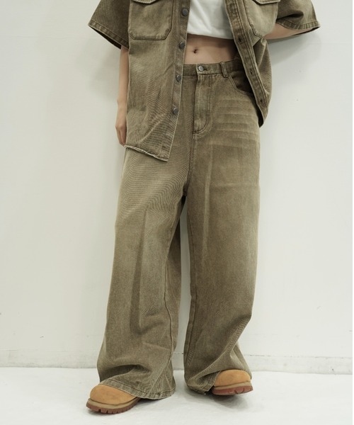 パンツ centimeter brown denim pants L centimeter ジーンズ Rigid CMT ruler denim pants メンズ