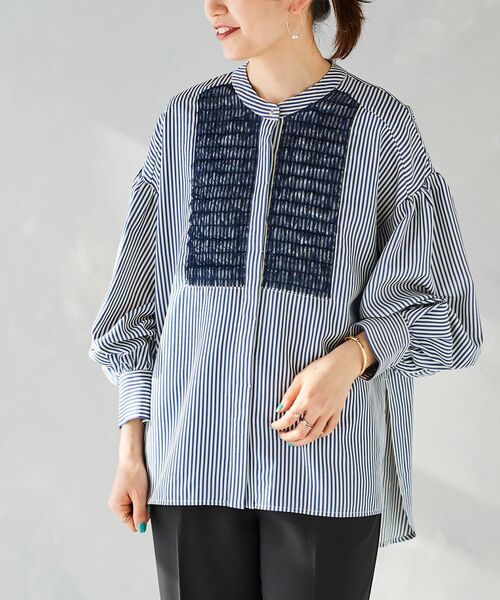 シャツ ブラウス TORRAZZO DONNA別注チュールフリル付ブラウス 