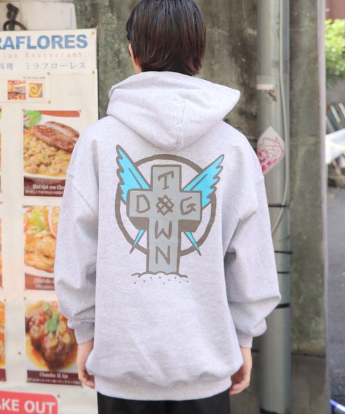 パーカー DOGTOWN/ドッグタウン Scratch Cross HOODIE プルオーバーパーカー バックプリント ビッグシルエット レディース DOGTOWN パーカー DOGTOWN/ドッグタウン Scratch Cross HOODIE