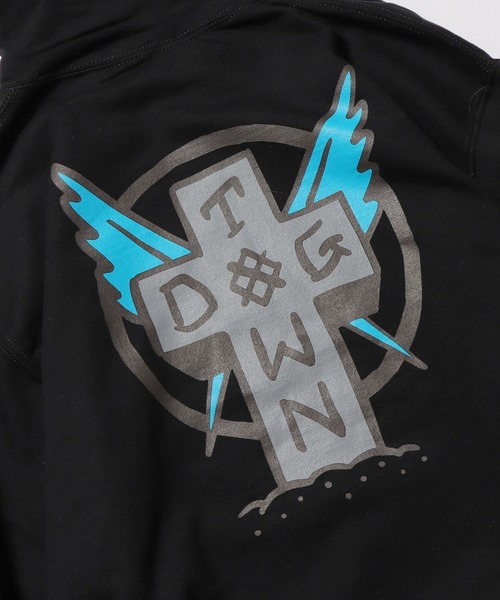 パーカー DOGTOWN/ドッグタウン Scratch Cross HOODIE プルオーバーパーカー バックプリント ビッグシルエット レディース DOGTOWN パーカー DOGTOWN/ドッグタウン Scratch Cross HOODIE