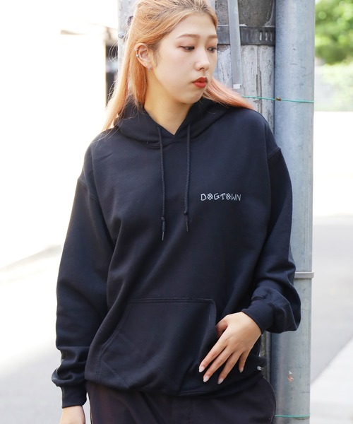 パーカー DOGTOWN/ドッグタウン Scratch Cross HOODIE プルオーバーパーカー バックプリント ビッグシルエット レディース DOGTOWN パーカー DOGTOWN/ドッグタウン Scratch Cross HOODIE