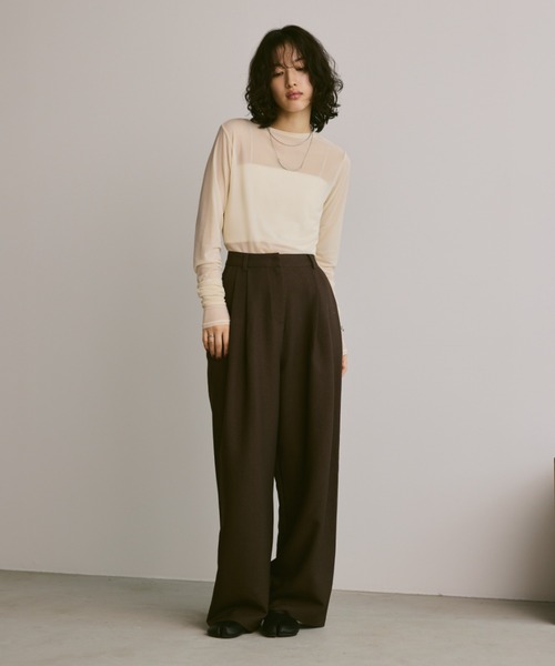 ロングスリーブシアートップス Aunt Marie's tシャツ 「6色展開」ロングスリーブシアートップス