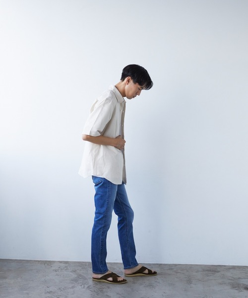 美品 YANUK VINCENTⅡスリムテーパード ホワイト デニム 31 Spill Proof スリムテーパード'VINCENTⅡ'（デニムパンツ