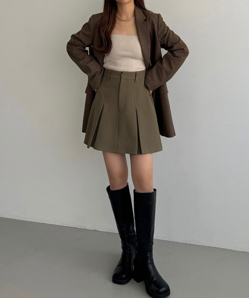 callautia スカート インバーテッドプリーツミニスカパン