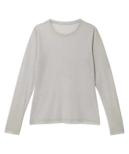 AMPHI tシャツ ソフトメッシュ× オーガニックコットン混 長袖 トップス