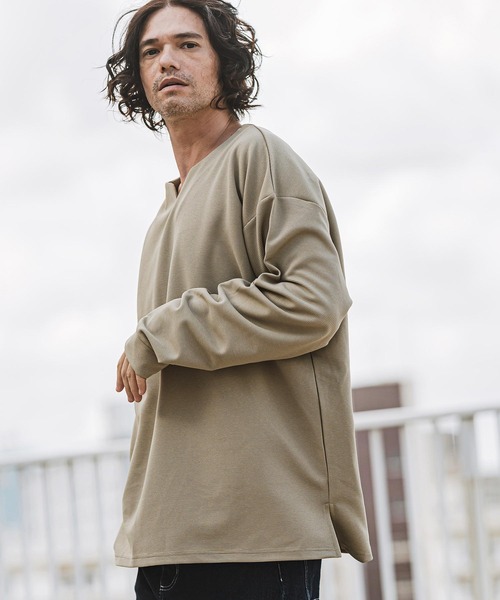 カリテ　キーネックシャツ CAMBIO tシャツ mlt4912- キーネックサイドスリットカットソー