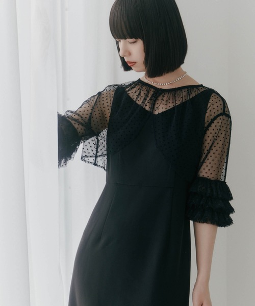 kaene フリルケープドレス kaene ドレス フリルケープブラウスセットドレス : ZOZOTOWN