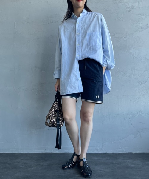 完売必須【FRED PERRY】別注 ワンポイント 刺繍 ショートパンツ FRED PERRY/フレッドペリー] 別注 ワンポイントロゴ刺繍 スイム