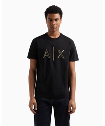アルマーニエクスチェンジ　Tシャツ　ブラック　シルバー　ピンク　ハート　路線図柄 アルマーニエクスチェンジ Tシャツ ブラック シルバー ピンク ハート