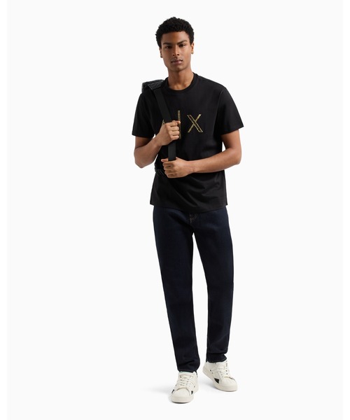 大人のカフェラテ色お上品カジュアルセット ARMANIロゴTシャツ 大人のカフェラテ色お上品カジュアルセット ARMANIロゴTシャツ