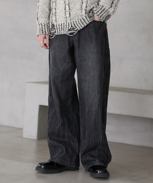 ASTRONOMY ジーンズ ヴィンテージ加工ダブルシームカーブデニム メンズ