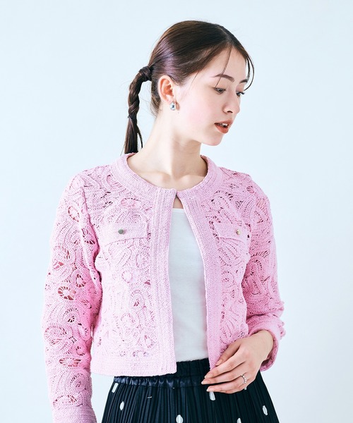 Audie a Muses ブラウス シャツ レースノーカラーブラウス