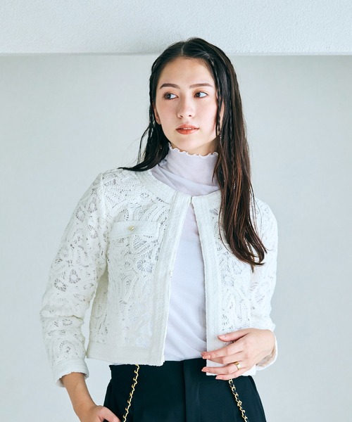 大人気新品セール ブ Audie a レースノーカラーブラウス シャツ ブラウス Muses ジャケット・アウター