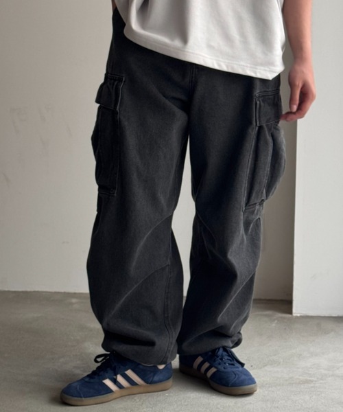 FR2 WIDE CARGO PANT カーゴパンツ　ワイド　完売品　値下げ可能 NAVY（ファッション） カーゴパンツ WIDE CARGO PANTS ワイド