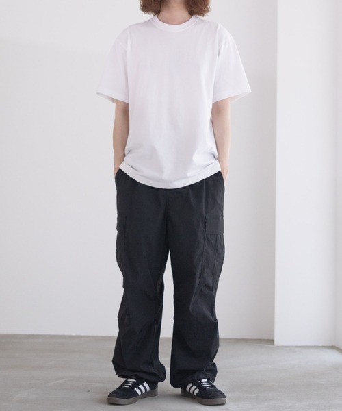 新品　Navy.wo アセテート　パンツ　カーゴパンツ NAVY（ファッション） カーゴパンツ WIDE CARGO PANTS ワイド