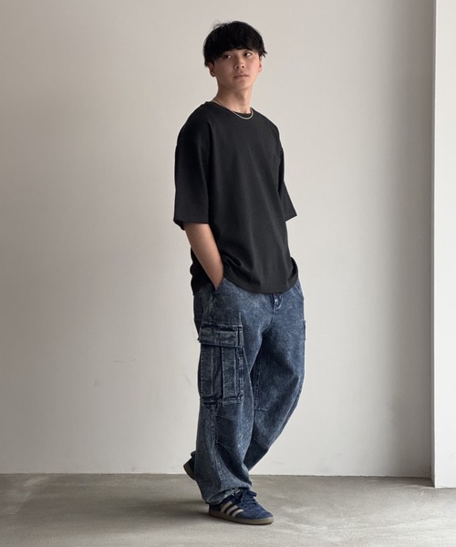 NAVY カーゴパンツ WIDE CARGO PANTS ワイドカーゴパンツ メンズ