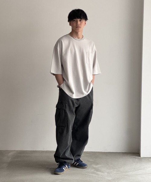 OX WIDE CARGO パンツ 38 NAVY（ファッション） カーゴパンツ WIDE CARGO PANTS ワイド