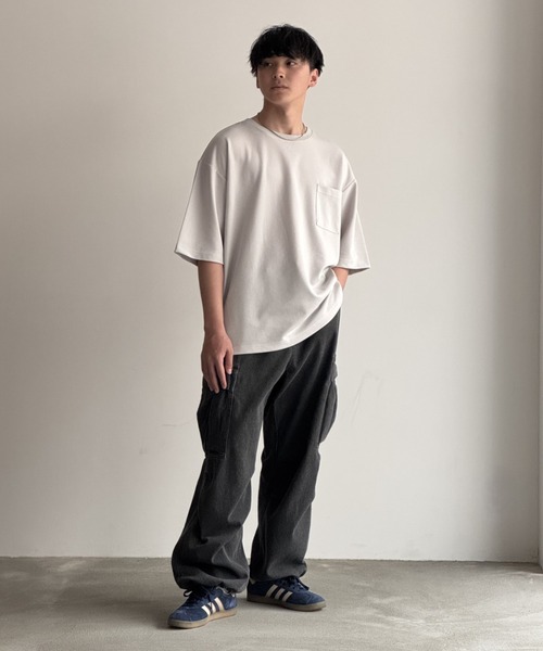 Lig. wide cargo pants ワイドカーゴパンツ NAVY（ファッション） カーゴパンツ WIDE CARGO PANTS ワイド