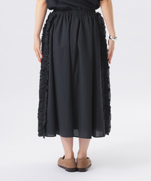 BEAMS BOY フリル ロングスカート ブラック レース スカート 黒 春服 BEAMS BOY スカート ドビー フリル : ZOZOTOWN Yahoo!店 - 通販