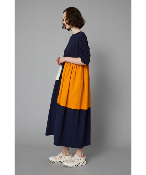 HeRIN.CYE ワンピース Tuck sleeve docking dress タック