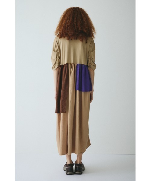 HeRIN.CYE ワンピース 半袖 Tuck sleeve docking dress タック