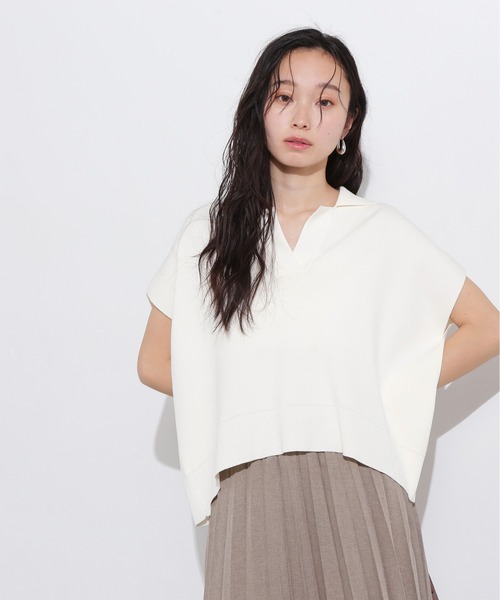 ニット セーター 2024AW/コンパクトポロニットトップス/洗える レディース 楽天市場】ニット セーター 大きいサイズ レディース ケーブル