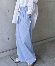 ANME ワイドパンツ パンツ 「新色追加」ストライプイージーワイド